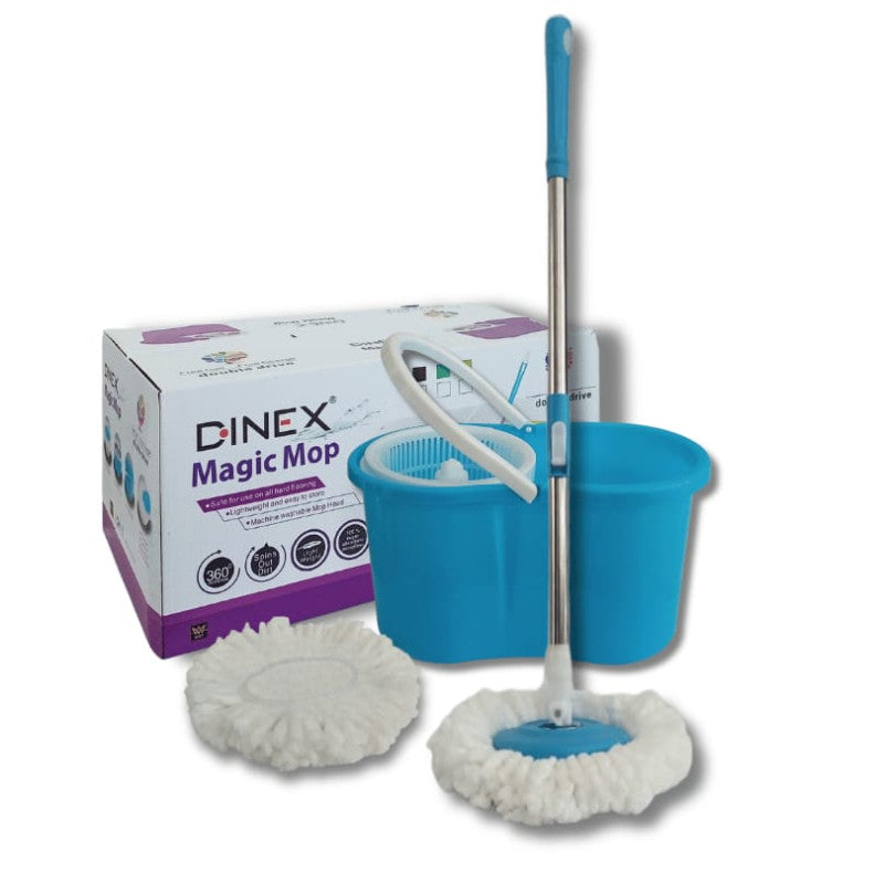 Dinex 360° Spin Mop Set with Microfiber Head – Easy Home Cleaning Bucket & Mop System
