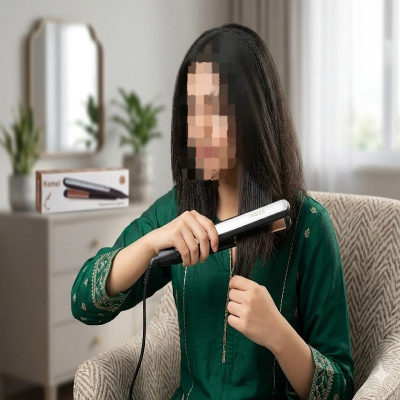 Kemei KM S-3301 Professional Hair Straightener – Ceramic Plates, Fast Heating & Temperature Control