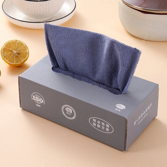 20 PCS Microfiber Cleaning Tissue Cloth Box – Reusable & Washable Multi-Purpose Cleaning Wipes