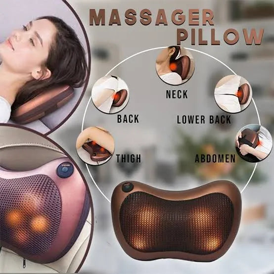 Multi-Functional Electric Massage Pillow with Heat – Neck, Back & Full Body Relaxation Massager for Home & Car