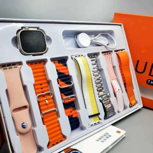 Ultra 7-in-1 Strap Smart Watch – Premium Multi Strap Smartwatch Gift Set