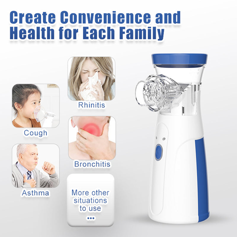 Portable Handheld Nebulizer – Mini Asthma Inhaler for Kids & Adults | Silent Mesh Atomizer