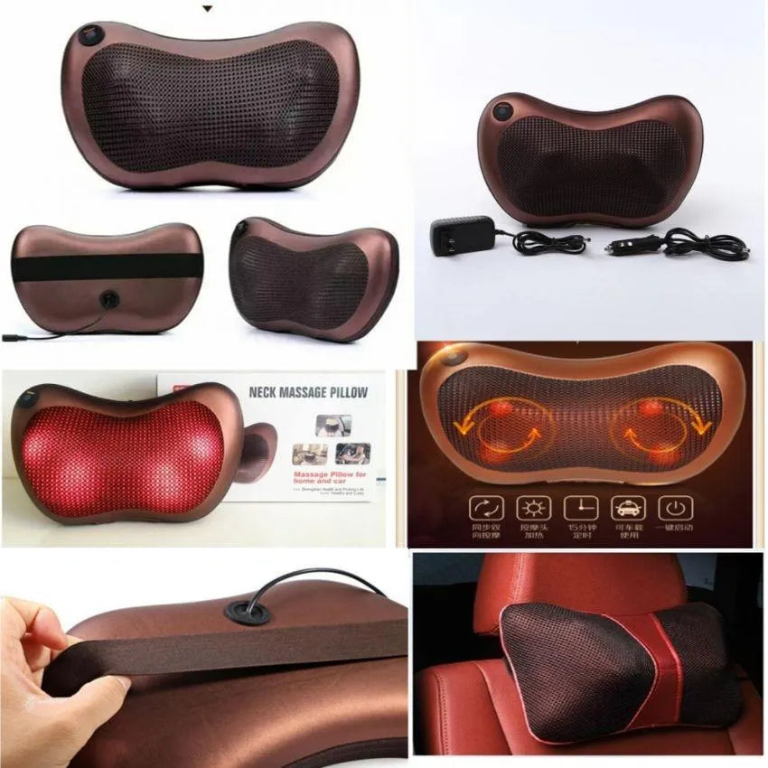 Multi-Functional Electric Massage Pillow with Heat – Neck, Back & Full Body Relaxation Massager for Home & Car