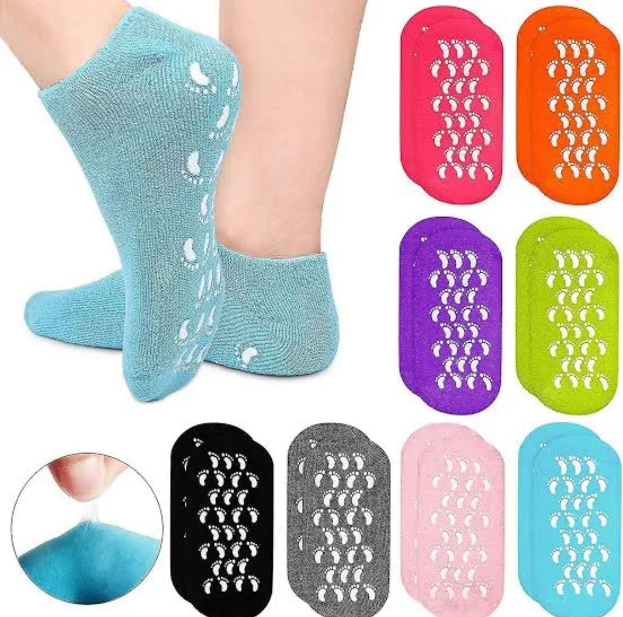 Silicone Gel Moisturizing Ultra-Soft Spa Socks – Repair Dry, Cracked Feet & Ankles
