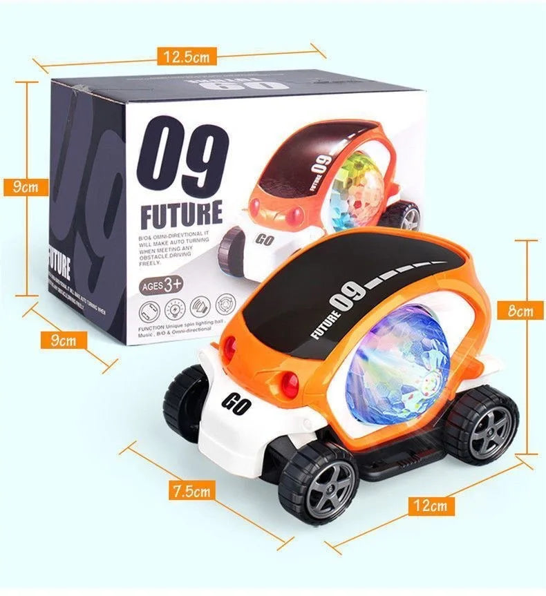 FUTURE 09 Musical Light Car Toy for Kids – 360° Universal Wheel Stunt Car