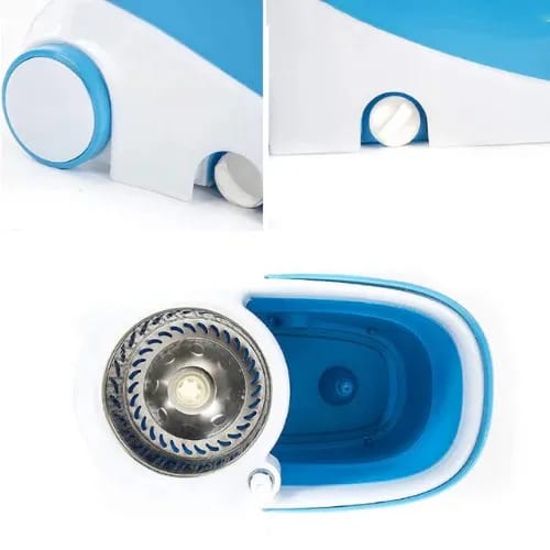 Premium 360° Spin Mop with Stainless Steel Drainer & Bucket – Adjustable Telescopic Handle | High-Absorbent Microfiber Floor Cleaning Mop