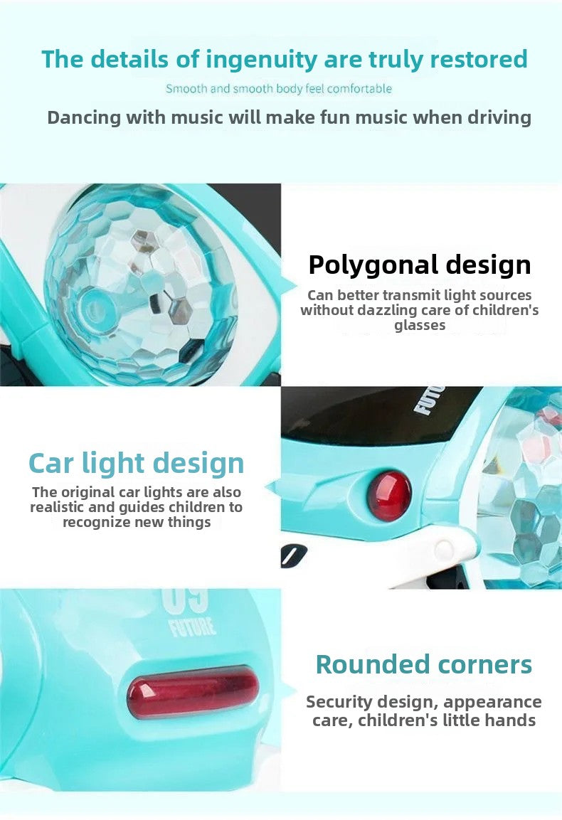 FUTURE 09 Musical Light Car Toy for Kids – 360° Universal Wheel Stunt Car