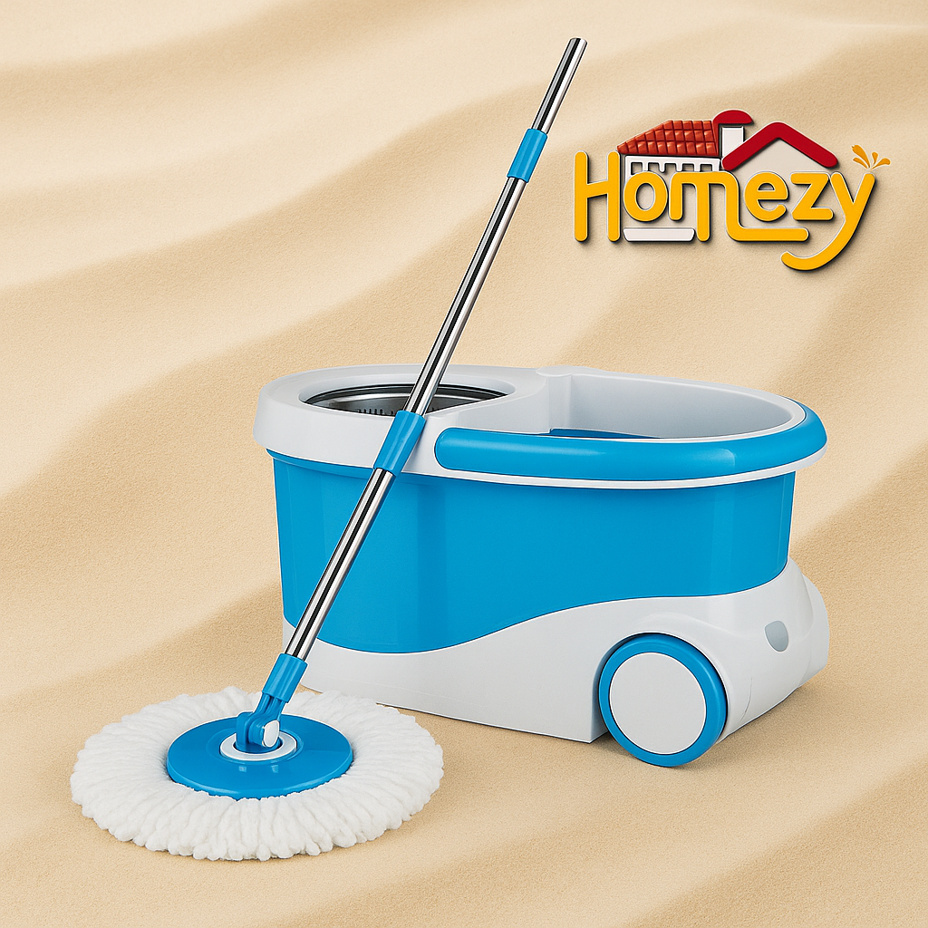 Premium 360° Spin Mop with Stainless Steel Drainer & Bucket – Adjustable Telescopic Handle | High-Absorbent Microfiber Floor Cleaning Mop