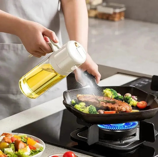 2-in-1 Glass Oil Sprayer & Dispenser – Leak-Proof, Multi-Purpose Kitchen Oil Bottle