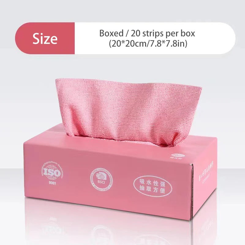 20 PCS Microfiber Cleaning Tissue Cloth Box – Reusable & Washable Multi-Purpose Cleaning Wipes