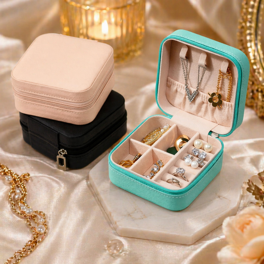 Mini Jewelry Travel Case – Portable & Elegant Jewelry Organizer Box for Rings, Earrings & Necklaces