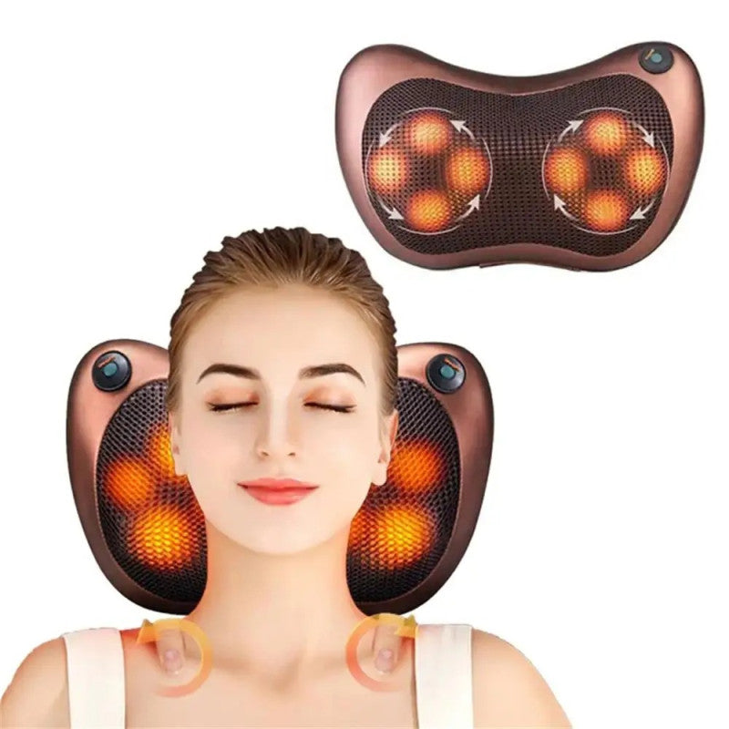 Multi-Functional Electric Massage Pillow with Heat – Neck, Back & Full Body Relaxation Massager for Home & Car