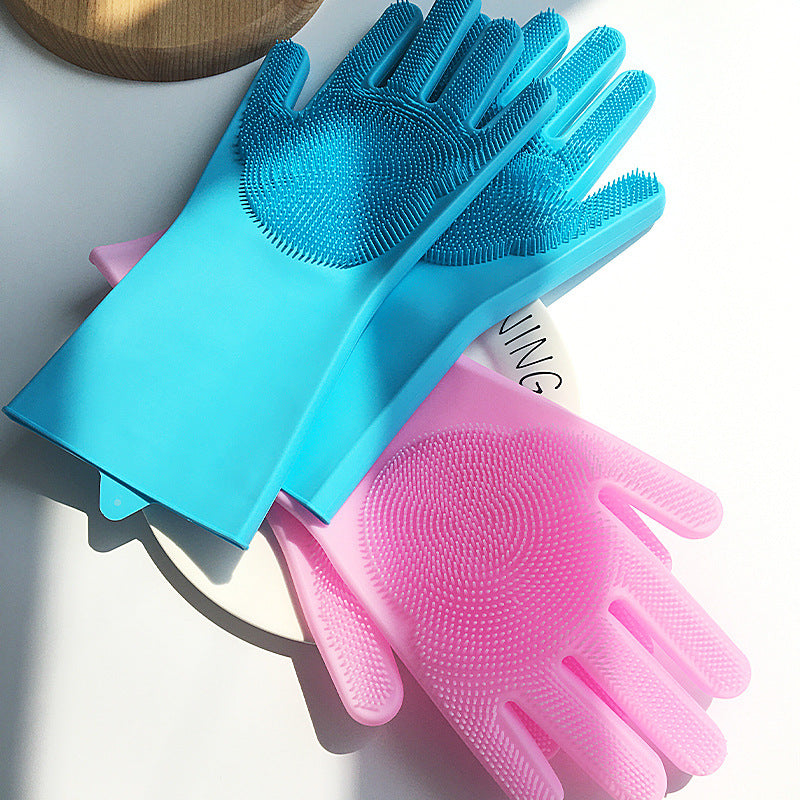 Premium Silicone Dishwashing Gloves with Built-in Scrubber – Heat Resistant, Reusable & Multi-Purpose Cleaning Gloves