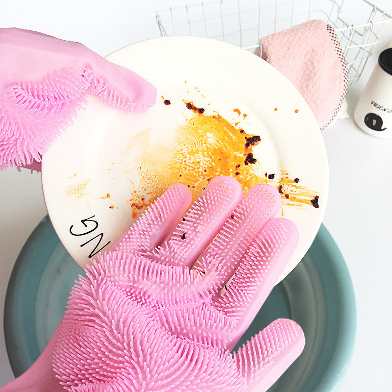 Premium Silicone Dishwashing Gloves with Built-in Scrubber – Heat Resistant, Reusable & Multi-Purpose Cleaning Gloves