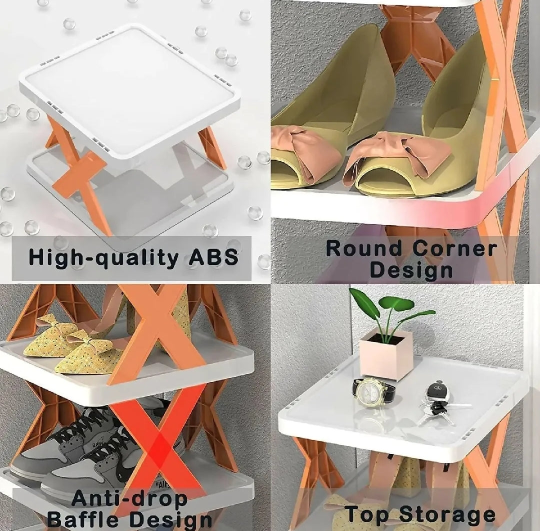 5-Layer Foldable X-Shape Shoe Rack – High Quality, Spacious & Easy to Carry