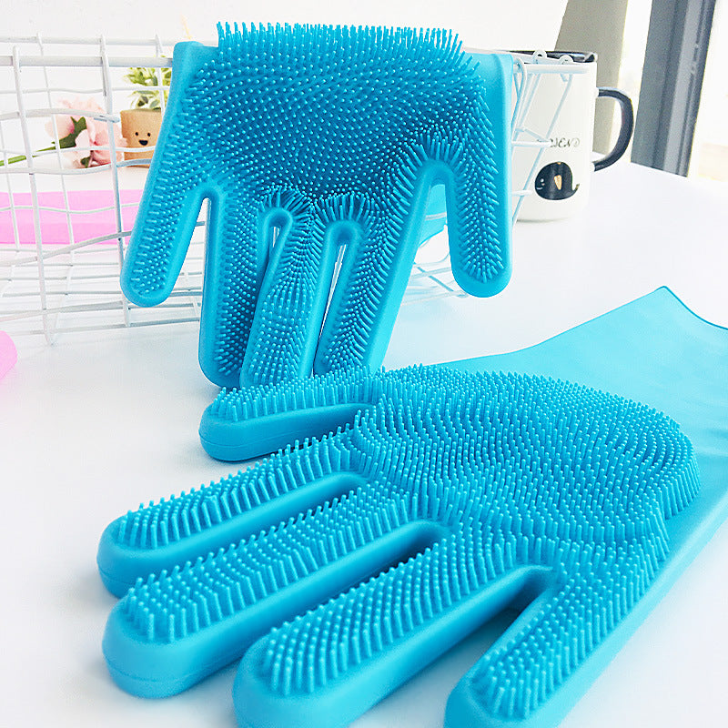 Premium Silicone Dishwashing Gloves with Built-in Scrubber – Heat Resistant, Reusable & Multi-Purpose Cleaning Gloves
