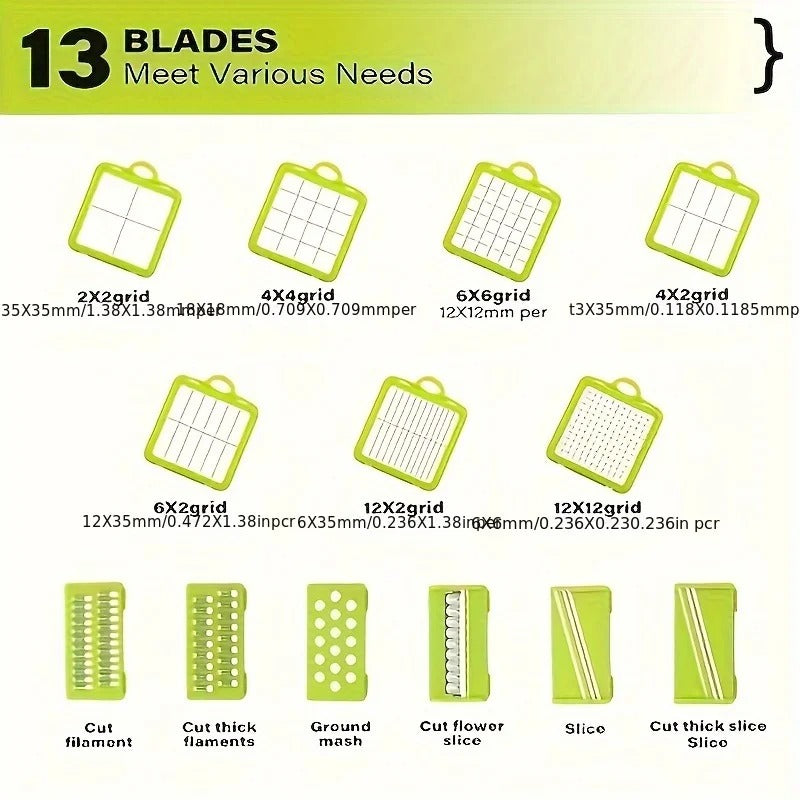 Premium 22-in-1 Multifunction Vegetable Cutter & Mandoline Chopper with Storage Box