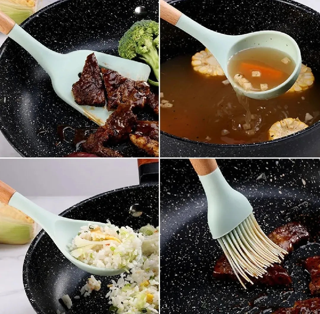 12-Piece Premium Silicone Cooking Utensils Set – Heat-Resistant, Non-Stick & Durable Kitchen Tools