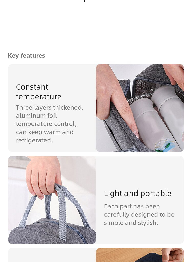 Kids Thermal Insulated Lunch Bag – Large Capacity Portable Picnic & Food Storage Bag for School & Outdoor Use