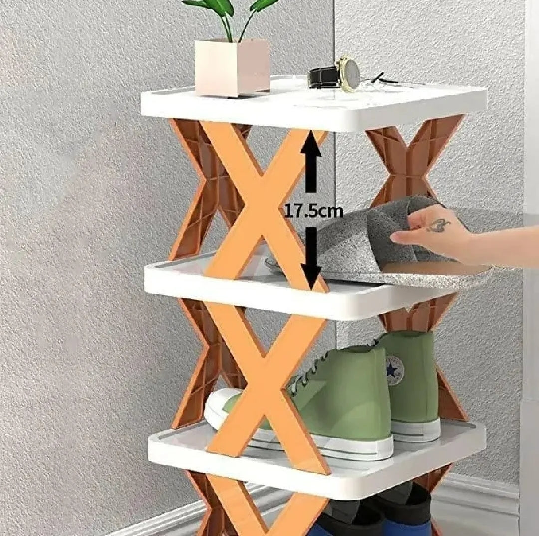 5-Layer Foldable X-Shape Shoe Rack – High Quality, Spacious & Easy to Carry